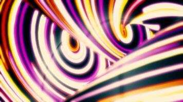 Abstract neon wavy lines moving fast, motion background. Fast flowing of narrow, curved, colorful stripes, seamless loop. video