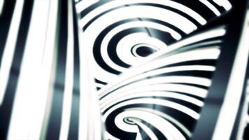 Abstract rotating glowing, black and white lines, fast motion background, seamless loop. Twisted, monochrome stripes moving endlessly and spinning. video
