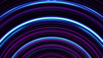 Glowing, arcuate, purple lines lines shimmering endlessly. Seamless, loopable animation of abstract rainbow light stripes. video