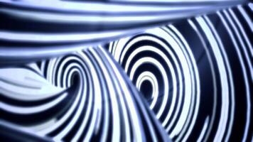 resumen giratorio brillante, blanco y azul líneas, rápido movimiento fondo, sin costura bucle. retorcido rayas Moviente interminablemente y hilado. video