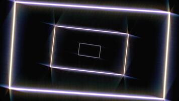 Abstract frame tunnel with lines and rectangles on black background, seamless loop. Animation. Moving hypnotically lines and stripes animation, techno background. video