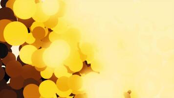 Cyclic animationn with points of light flowing, yellow, brown, beige bokeh background. Animation. Gradient colorful particles in motion, seamless loop. video