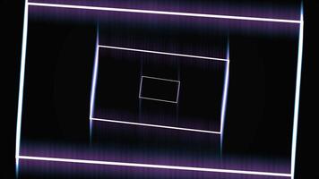 Abstract frame tunnel with lines and rectangles on black background, seamless loop. Animation. Moving hypnotically lines and stripes animation, techno background. video