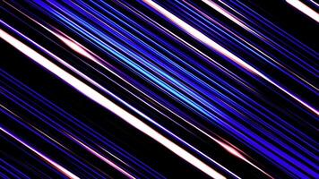 Shimmering straight purple lines shining on the black backgroundand rotating, seamless loop. Parallel bright rays spinning and shining endlessly. video