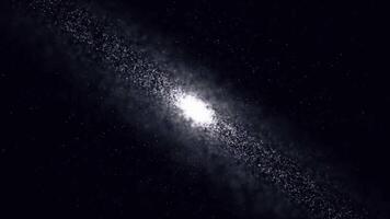 resumen galaxia con blanco estrella polvo en negro antecedentes. digital cósmico universo con blanco brillante estrellas, monocromo. video