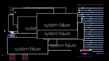 sistema fallimento messaggi scomparire a partire dal il computer schermo e il programma continua per opera, digitale sicurezza concetto. animazione. segnale interferenza e popup su il tenere sotto controllo. video