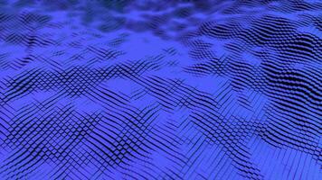 Motion design abstract background with blue wavy texture, top view, seamless loop. Animation. Volumetric wave-like movement of cubes. video