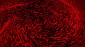 astratto vortice di liquido sostanza di rosso colore, senza soluzione di continuità ciclo continuo. animazione. increspato struttura fluente nel un' cerchio in direzione il centro punto. video