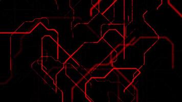 Abstract geometric lined pattern, motion graphics. Animation. Endless quantity of red bended lines appear and create a complex structure on black background. video