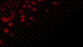 Abstract mosiac motion, geometric pattern. Animation. Colorful squares and tiny crosses appear in many rows on black background and flowing in diagonal trajectory. video