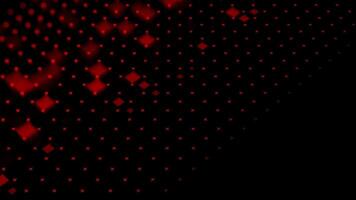 Abstract mosiac motion, geometric pattern. Animation. Colorful squares and tiny crosses appear in many rows on black background and flowing in diagonal trajectory. video