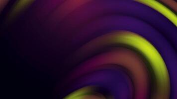 Abstract twisted gradient background with colorful blurred moving lines, seamless loop. Stock animation. Abstract futuristic design of bended bright stripes. video