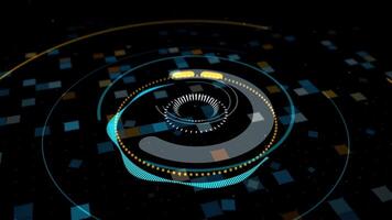 Circle audio equalizer background. Animation. Abstract circular spinning music equalizer, simulation for music, futuristic background, seamless loop. video