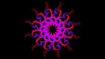 Pink circle shaped changing figure. Stock animation. Abstract colorful digital kaleidoscopic motion graphics on black background, seamless loop. video
