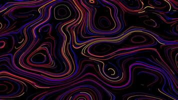 Abstract colorful purple, pink, and red stripes bending into different figures. Animation. Colorful wavy gradient animation with streamlined shapes of flowing lines. video