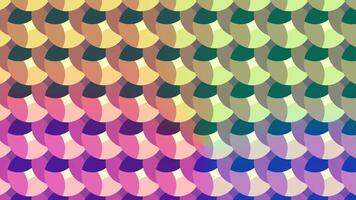 Poly art kaleidoscopic hypnotic background. Stock animation. Abstract parallel rows of circles becoming rotating oval shapes with psyhedelic effect. video