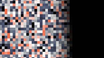 Colorful pixelated flowing background, seamless loop. Animation. Abstract rows of blinking flat squares moving on black background. video