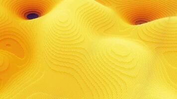 fractal antecedentes con círculos, sin costura bucle. animación. resumen ondulación textura con pequeño partículas de amarillo color. video