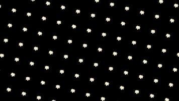 White maple leaves flowing upwards on black background, seamless loop. Animation. Monochrome motion background of tree leaves moving in rows. video