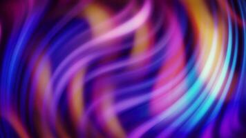 Stylish 3D colorful smooth abstraction with wavy lines, seamless loop. Animation. Beautiful gradient texture with flowing light flares. video