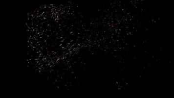 Abstract space dust flying chaotically on black background, seamless loop. Animation. Beautiful cloud of small particles moving in the dark. video