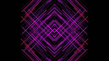 Abstract animation of hypnotic colorful crossed lines moving on the dark background. Animation. Cross lines animated background, seamless loop. video