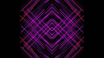 Abstract animation of hypnotic colorful crossed lines moving on the dark background. Animation. Cross lines animated background, seamless loop. video