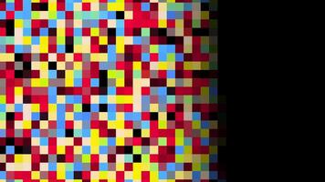 Looped transition from background with colorful pixels. Animation. Background of multicolored small squares with moving transition line video