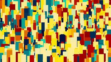 Abstract vertical rows of colorful pixels blinking and moving from the bottom to the top, seamless loop. Animation. Small figures of different colors flowing and blinking. video