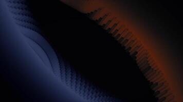 Abstract two blue and red inhomogeneous shapes flowing isolated on black background, seamless loop. Animation. Unusual bended figures moving into the same direction. video