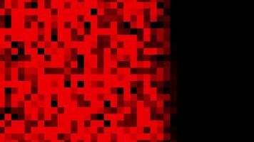 abstrait rouge pixel mosaïque particules en mouvement sur noir arrière-plan, sans couture boucle. animation. dynamique Animé ancien Contexte avec clignotant carrés. video