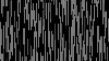 astratto corto stretto Linee di bianca colore fluente a partire dal il parte inferiore per il superiore su nero sfondo, senza soluzione di continuità ciclo continuo. animazione. monocromatico parallelo strisce in movimento lentamente. video