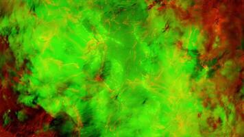 Abstract wavy texture with ripples, trendy vibrant texture, seamless loop. Animation. Top view of colorful green and red water surface. video