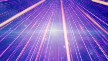 Space travel through stars trails and glowing light rays, seamless loop. Animation. Beautiful abstract hyperspace jump in outer space. video