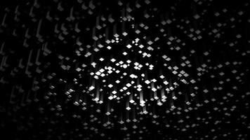 White dots randomly flying animation on black background. Animation of seamless loop. video