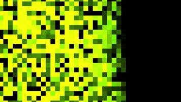 Abstract geometric composition with the background of moving pixels, seamless loop. Animation. Bright green rows of blinking squares. video