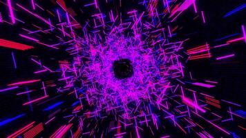 Abstract motion background, flying through pink and purple space tunnel, seamless loop. Animation. Hyper jump through the vortex. video