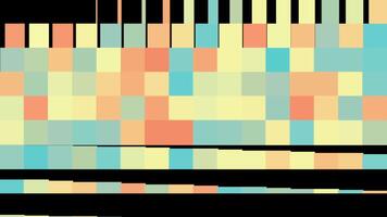 Flat 2d Seamless loop. Animation. Abstract colorful lines of geometric patterns appearing and disappearing one by one on the black background. video