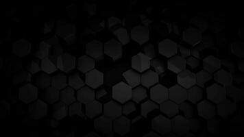 Abstract futuristic hexagon glowing nand moving black surface, structure, seamless loop. Animation. Monochrome 3d figures moving chaotically. video