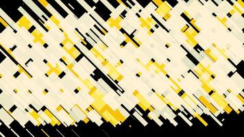 Abstract background in flat style with many small rectangles of yellow color on black background, seamless loop. Animation. Geometric pattern with wide flat lines. video