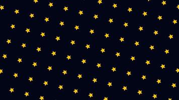 Cute cartoon animation of the small stars moving upwards endlessly on black background. Animation. Seamless loop animation video