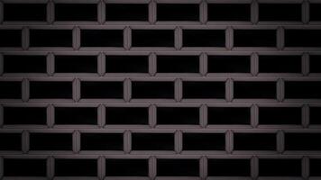 Abstract black bricks appearing and forming a wall on grey background. Animation. Flying same size rectangles stand in horizontal parallel rows, monochrome. video