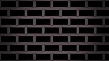 Abstract black bricks appearing and forming a wall on grey background. Animation. Flying same size rectangles stand in horizontal parallel rows, monochrome. video