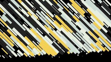 Abstract animation of colorful line patterns moving diagonally on the black background. Animation. Abstract geometric pattern video