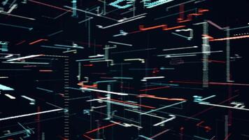 Abstract technological animation with constantly building chart appearing on the dark background. Animation. Global economic data statistics. video