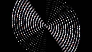 hypnotisk skön abstrakt animering av roterande 3d flerfärgad spiraler på svart bakgrund. animation. modern looped animering bakgrund. video
