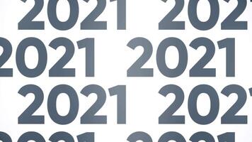 Numbers 2021 floating isolated on white background, seamless loop. Animation. Concept of New Year, abstract numbers moving slowly. video