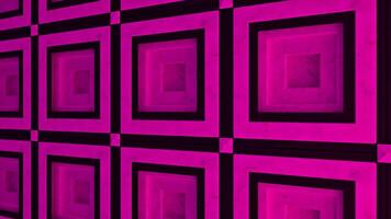 Pink and blue contrasting square plates motion background, seamless loop. Animation. Moving along an abstract wall, interior details. video