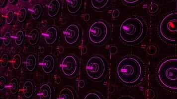 Abstract digital background made of different colorful shapes with rotating elements elements and digits. Animation. Concept of digital data processing. video