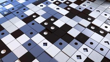 3d surface of squares. Animation. Surface of squares resembling domino. Flat surface made of composition with squares. Game of dominoes combined on plane video